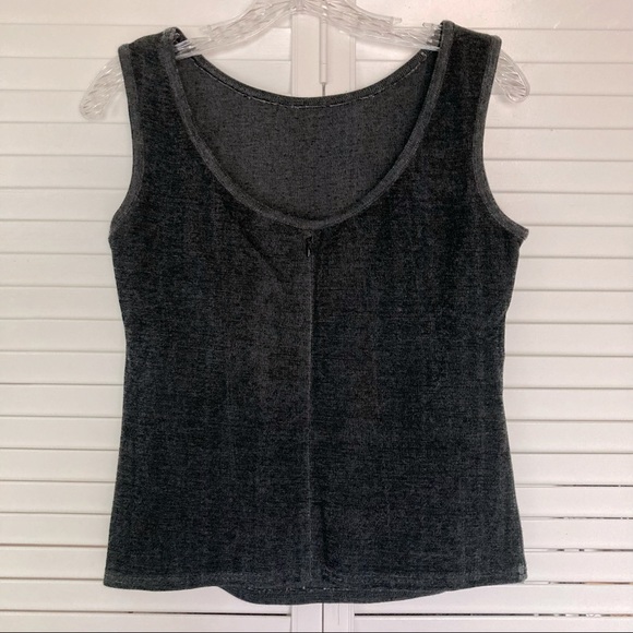Akris Punto Charcoal Grey-Black Sleeveless Top Sz 6 - Picture 3 of 7